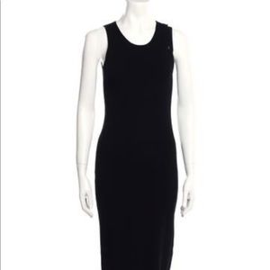 Helmut Lang Black Scoop Midi Dress Black Size Small